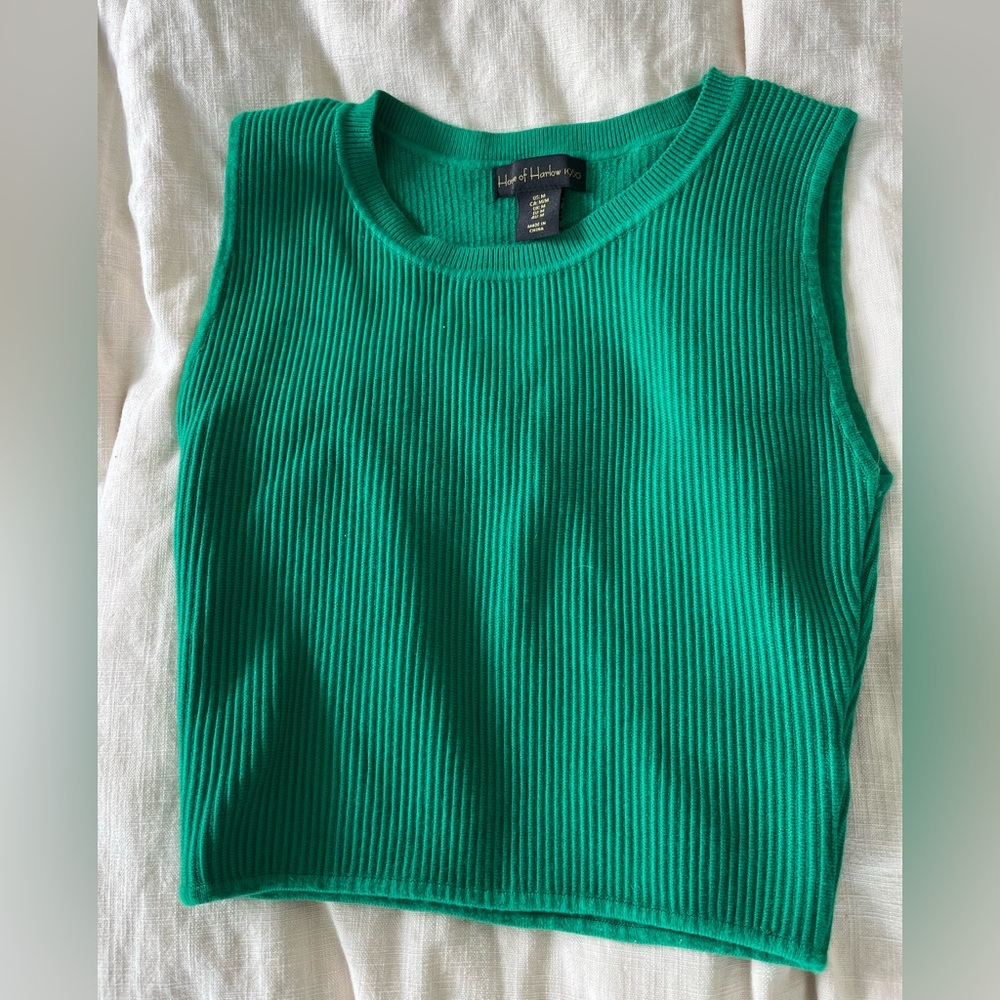 House of Harlow Green Ribbed Women's Top